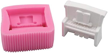 Molde de silicona para fondant de piano 3D, molde de pastel de sofá, molde de jabón DIY, moldes para hornear arcilla de chocolate
