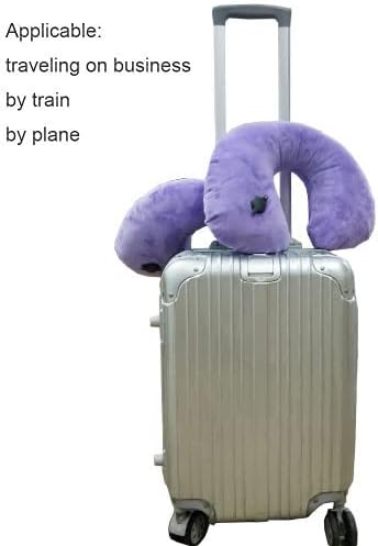 Paquete de 2 almohadas inflables ultraligeras para el cuello de viaje, almohada de cuello compacta de viaje en forma de U, soporte para el cuello