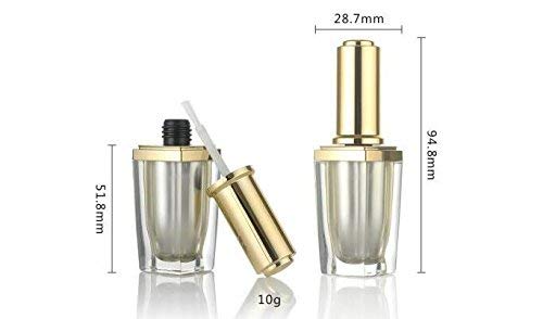 2 botellas de esmalte de uñas acrílicas de alta calidad, 0.3 fl oz0.34 onzas, transparente, vacío, recargable, contenedor de manicura, capa