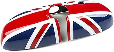 Cubierta del espejo retrovisor interior, accesorios compatibles con la serie Mini F (Union Jack UK Flag R, con orificio para sensor Auto Dim1)