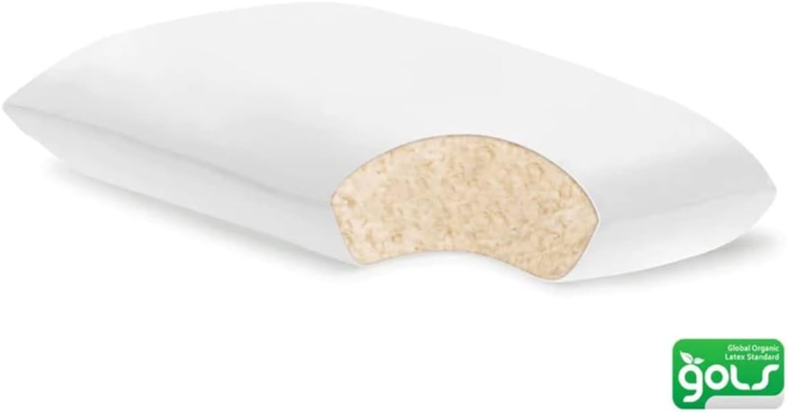 The Pillow Shredded Latex  Comodidad de lujo  Funda de algodón orgánico  Látex Dunlop orgánico certificado por GOLS  5 años de garantía  Fabricado