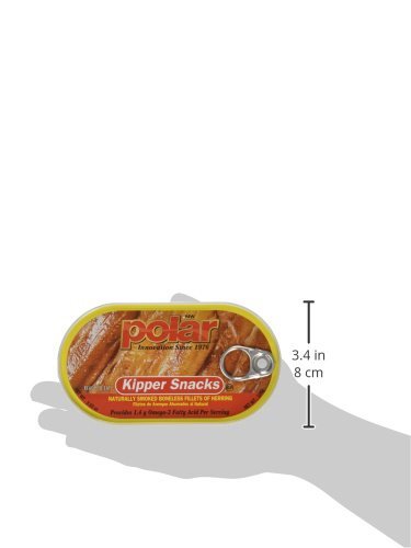 1 lata de filetes de arenque ahumados y deshuesados de Polar Kipper Snacks en lata de 3.53 onzas
