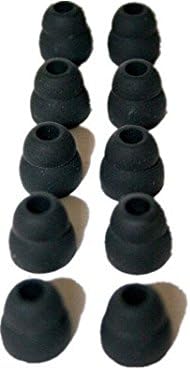 10pcs Negro Doble Brida Reemplazo Auriculares Silicona Auriculares EarTips 0.161 in Conector (Se adapta a PowerBeats 2 inalámbricos)