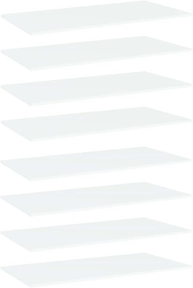 Estantería de oficina, 8 unidades, color blanco, 31.5 x 7.9 x 0.6 pulgadas, madera de ingeniería para reacondicionar estanterías, reemplazo, sin