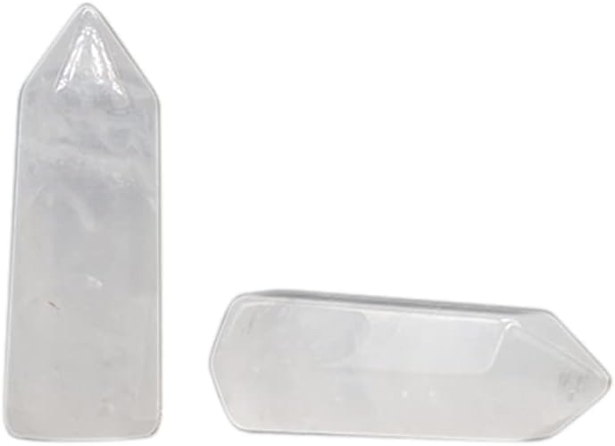 LE SKY 8 piezas de piedras decorativas naturales hexagonales con forma de varita curativa ágata de cristal curativo piedras energéticas para joyería