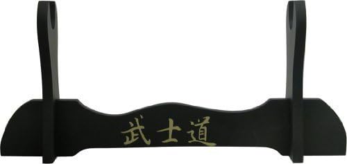 Hecho a mano espada, color negro lacado madera, Deluxe soporte de mesa para Katana o Wakizashi espadas, espada mesa soporte de visualización