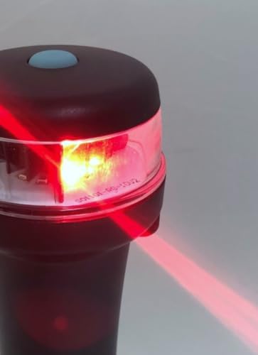 Pactrade Marine Luz de navegación de carcasa negra LED 3 AA funciona con pilas verde y rojo con adaptador barco inflable sin base adhesiva de