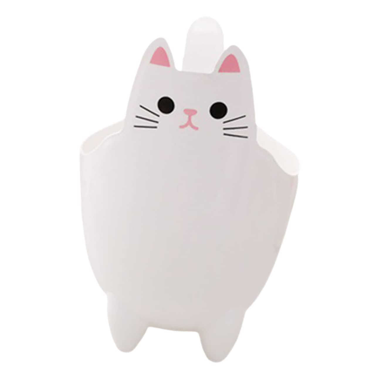 STOBAZA Bote de basura con forma de gato de escritorio, pequeño bote de basura con tapa de cubo de basura de plástico, cubo de basura decorativo,