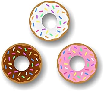 3 calcomanías de vinilo de 4 pulgadas con diseño de donas de dibujos animados para máquina de café, letrero de concesión, remolque, carrito de
