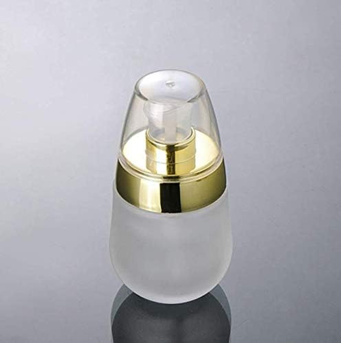2 unids 1.0 fl oz 1oz envase de vidrio recargable vacío maquillaje cosmético crema facial loción bomba botellas frascos ollas, Claro
