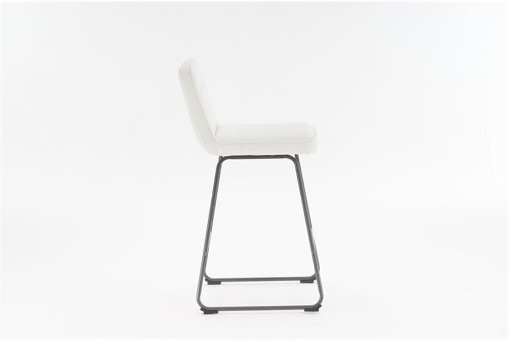 Home Lakeview – Juego de 3 taburetes de bar de piel sintética, modernos taburetes de bar de altura de mostrador con cojín de asiento grueso y