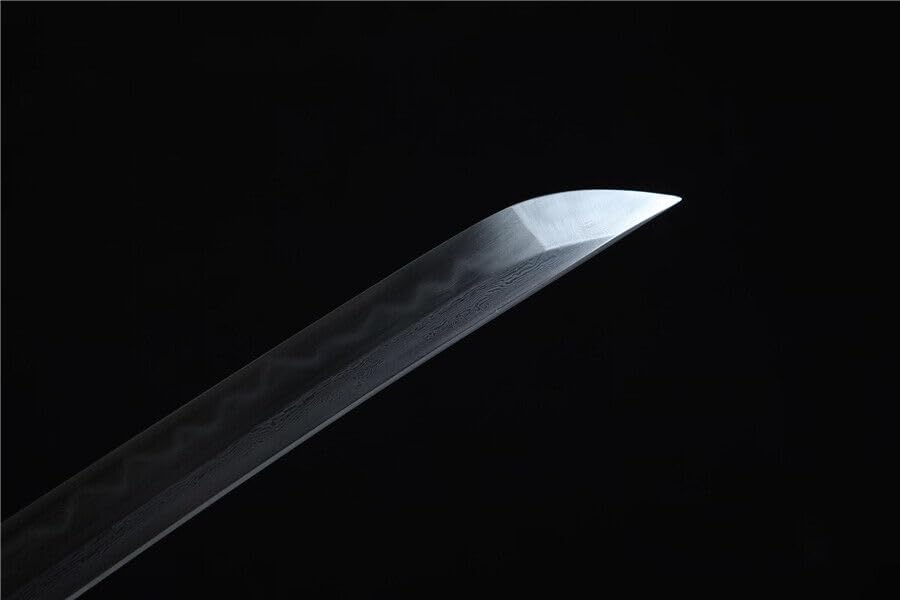 Zhmyyxgs Japanese Sword Samurai Katana Sharp Clay Tempered Folded Damascus Steel Blade