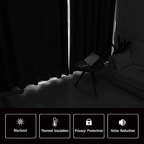 Merryfeel Cortinas opacas para ventana, bolsillo para barra, oscurecimiento de la habitación, reducción de luz y ruido, cortinas con aislamiento