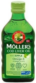 Moller’s Fish Oil Norwegian Natural Flavour – Suplemento dietético 8.45 fl oz (manzana)
