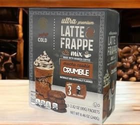 Ultra Premium Latte Frappe Mix Mocha Cookie Crumble Enjoy Cold Paquetes de 3-3.35 oz (95G) Peso neto 10.05 oz (285G)
