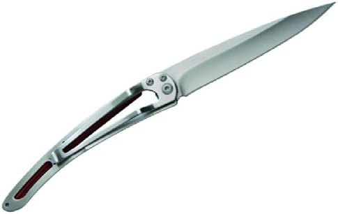 Deejo – Cuchillo de bolsillo plegable ultraligero con clip para cinturón, versión de madera de coral, 1.3 onzas, hoja fina y afilada, acero