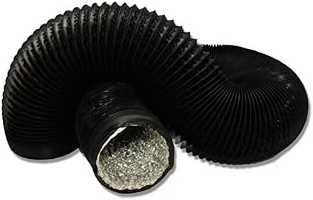 Manguera de ventilación para secadora de conductos de aluminio flexible sin aislamiento de 4 pulgadas y 25 pies para ventilación HVAC con dos