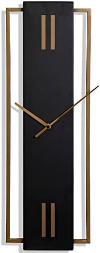 Slim Time – Reloj de pared de metal de mediados de siglo, 8 pulgadas de ancho x 24 pulgadas de alto x 1 pulgada de profundidad