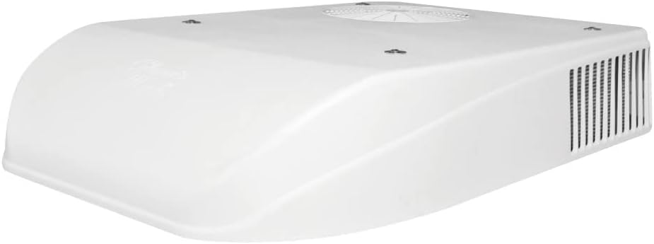 Coleman -Mach 47024-076 Signature Series MACH 8 Plus Aire acondicionado con bomba de calor y condensado – Patín de madera, 15,000 BTU, blanco ártico