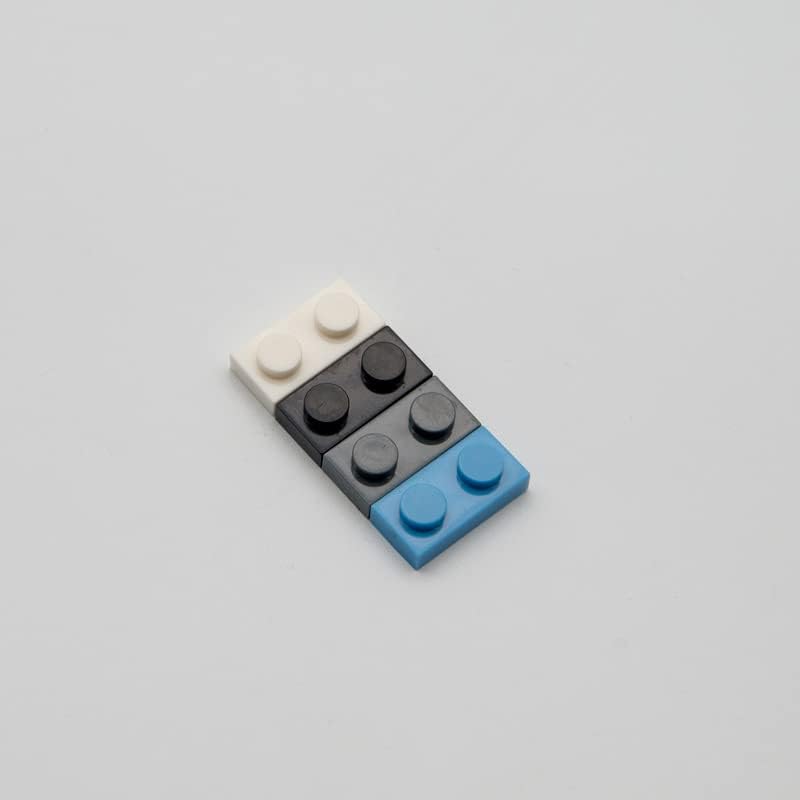 Placas azules clásicas a granel, placa azul 1×2, placas de construcción planas 100 piezas, compatibles con piezas y piezas de Lego 1×2 placas azules