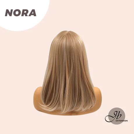 Peluca rubia lacia NORA con flequillo, pelucas de cabello largo sin pegamento para mujer, pelucas sintéticas naturales para uso diario (pelucas de