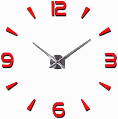 Reloj de pared decorativo 3D DIY con adhesivo para decoración de espejo sin marco, kit de reloj de pared grande para el hogar, sala de estar,