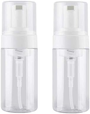 2 piezas de plástico transparente espumador líquido bomba de jabón dispensador de jabón espumoso de viaje, 3.4 fl oz