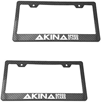AKINA Speed Stars Kanji – Marco para placa de matrícula de fibra de carbono, 2 piezas, plástico