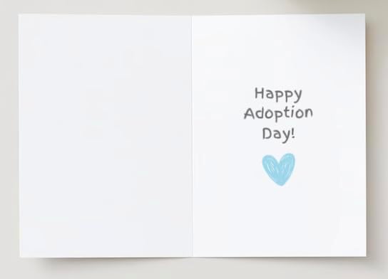 Tarjeta del día de adopción Today You Are Pronounced Family Ever After Blue