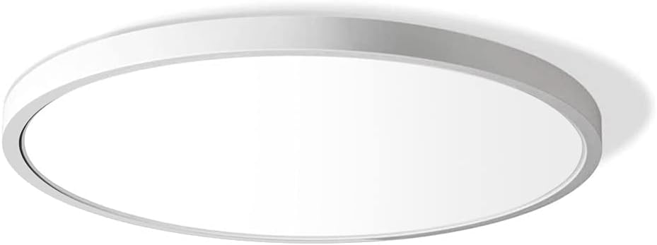 LightingWill Lámpara de techo LED de montaje empotrado de 12 pulgadas, 6000 K blanco frío, 3200 lm, 24 W, lámpara de techo blanca equivalente a 240