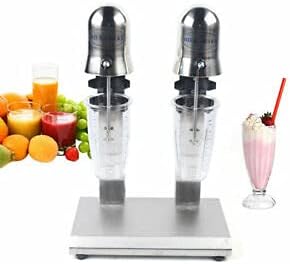 Batidora de leche de doble cabeza de 110 V, mezcladora de bebidas de doble cabezal de acero inoxidable comercial de 560 W, batidora de malta para