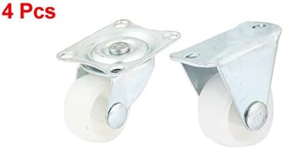 Uxcell – set de ruedas de plástico para fijar, 1 pulgada, blanco, 4unidades