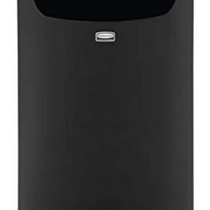 Rubbermaid Commercial Products – Basurero de acero semicircular, 9 galones, color negro, para interiores y exteriores, con apertura lateral para Rubbermaid Commercial Products – Basurero de acero semicircular, 9 galones, color negro, para interiores y exteriores, con apertura lateral para