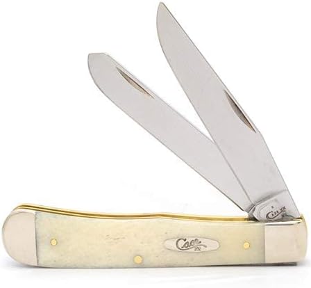 Case XX WR Navaja de bolsillo Natural Smooth Bone Trapper WShield Artículo #1445 – (6254 SS) – Longitud cerrada 4 18 pulgadas