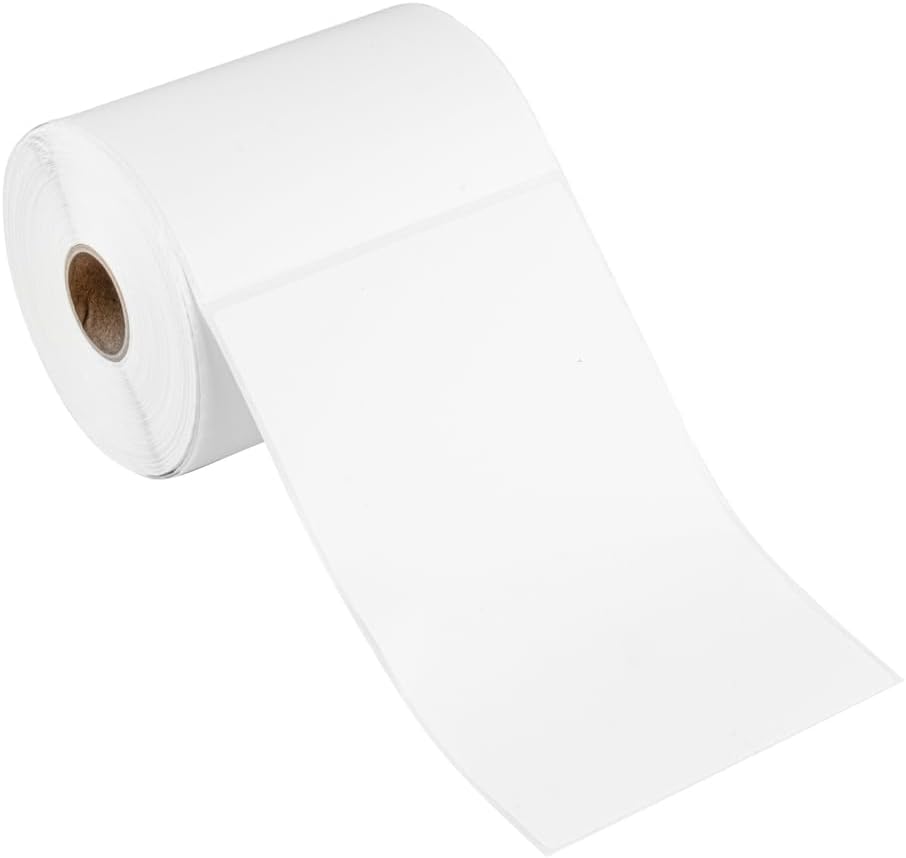 Restaurantware Label Tek – Etiquetas térmicas directas de 6 x 4 pulgadas, 1 rollo de 250 etiquetas, etiquetas térmicas extraíbles, etiquetas