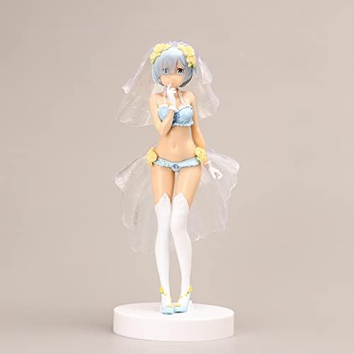 Kpptyd Nuevo Movable 22CM Rem Re Life in A Different World from Zero Vestido de novia Bikini Escala Figura de acción PVC Hermosa Chica de Pie