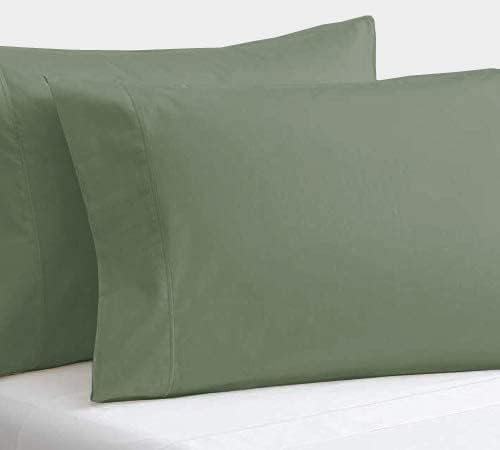 Fundas de almohada de tamaño estándar 100% algodón egipcio de 800 hilos, súper suaves, perfectas y sedosas, tejido de satén (20 x 30 pulgadas)