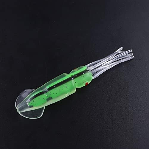 Juego de 8 señuelos de pesca de calamar que brillan en la oscuridad, señuelos de pesca, señuelos de pesca de arrastre suave