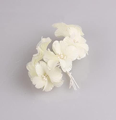 Zamihalaa – 72 unidades, 1.2 pulgadas de tela pequeña de seda artificial flor de cerezo, decoración de boda para guirnalda de pelo, álbumes de