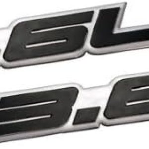 Placa de identificación con emblema de aluminio real en relieve negro sobre plata altamente pulida, compatible con Jeep Chrysler Dodge, Volkswagen Placa de identificación con emblema de aluminio real en relieve negro sobre plata altamente pulida, compatible con Jeep Chrysler Dodge, Volkswagen