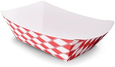 Caja de 1000 bandejas de papel para alimentos, palomitas de maíz, nacho, hamburguesa (tamaño 50, 12 lb)