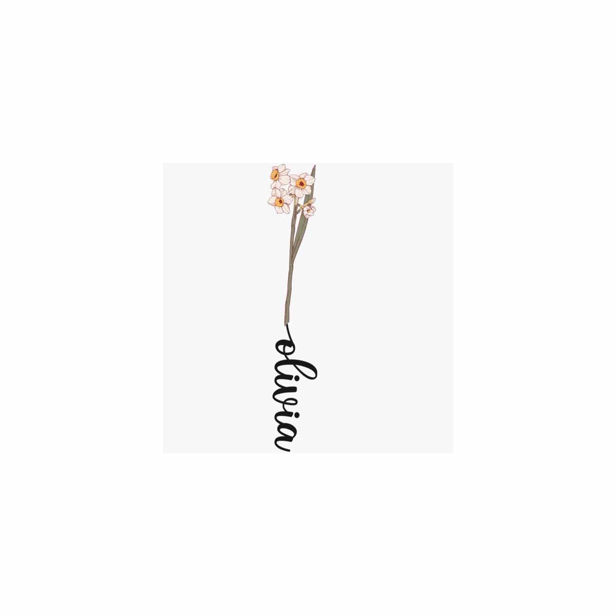 Tatuajes temporales personalizados con flor de cumpleaños, nombre de diciembre, texto, tatuajes fotográficos personalizados para adultos, parejas,