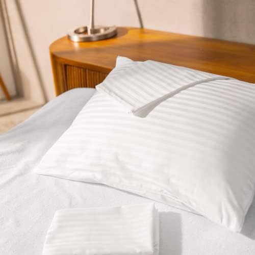 FeelAtHome Funda de almohada 100% algodón con cremallera impermeable, 30 x 20 pulgadas (paquete de 4, Queen)  Funda de almohada silenciosa  Fundas