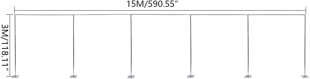 Soporte para telón de fondo de tubo de 10 x 50 pies, gran resistente, telón de fondo con base, telescópico, para bodas, fiestas, espectáculos de