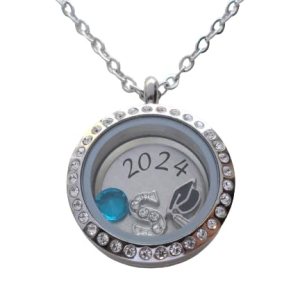 Custom Graduate Circle Floating Charm Locket Necklace, Stainless Steel Locket, Graduation Gift, Good Luck on the Path Ahead, Class of 2024 or Other Custom Graduate Circle Floating Charm Locket Necklace, Stainless Steel Locket, Graduation Gift, Good Luck on the Path Ahead, Class of 2024 or Other