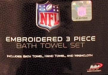 Northwest San DiegoLA Los Angeles Football Chargers – Juego de toallas de baño bordadas de 3 piezas (toalla de mano, toalla de baño y toallita)