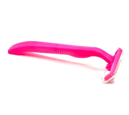 100 cuchillas de afeitar desechables de bajo costo en color rosa y negro a granel, afeitadoras de calidad hotelera de acero inoxidable de doble hoja