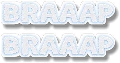 2 calcomanías de vinilo Braaap de 9 pulgadas con sonido de energía fría, motos de nieve, trineo de motos de nieve