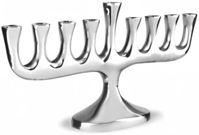 Zion Judaica Impresionante Menorá de diseñadores elegantes para Hanukkah Vela tradicional de alto pulido y aceite Chanukiah Clásico Chanukah Minorah