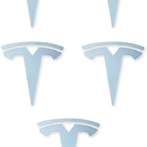 Calcomanías adhesivas con logotipo en T para llanta de rueda de tapa central, 5 piezas compatibles con Tesla Model 3 e Y plateado Calcomanías adhesivas con logotipo en T para llanta de rueda de tapa central, 5 piezas compatibles con Tesla Model 3 e Y plateado
